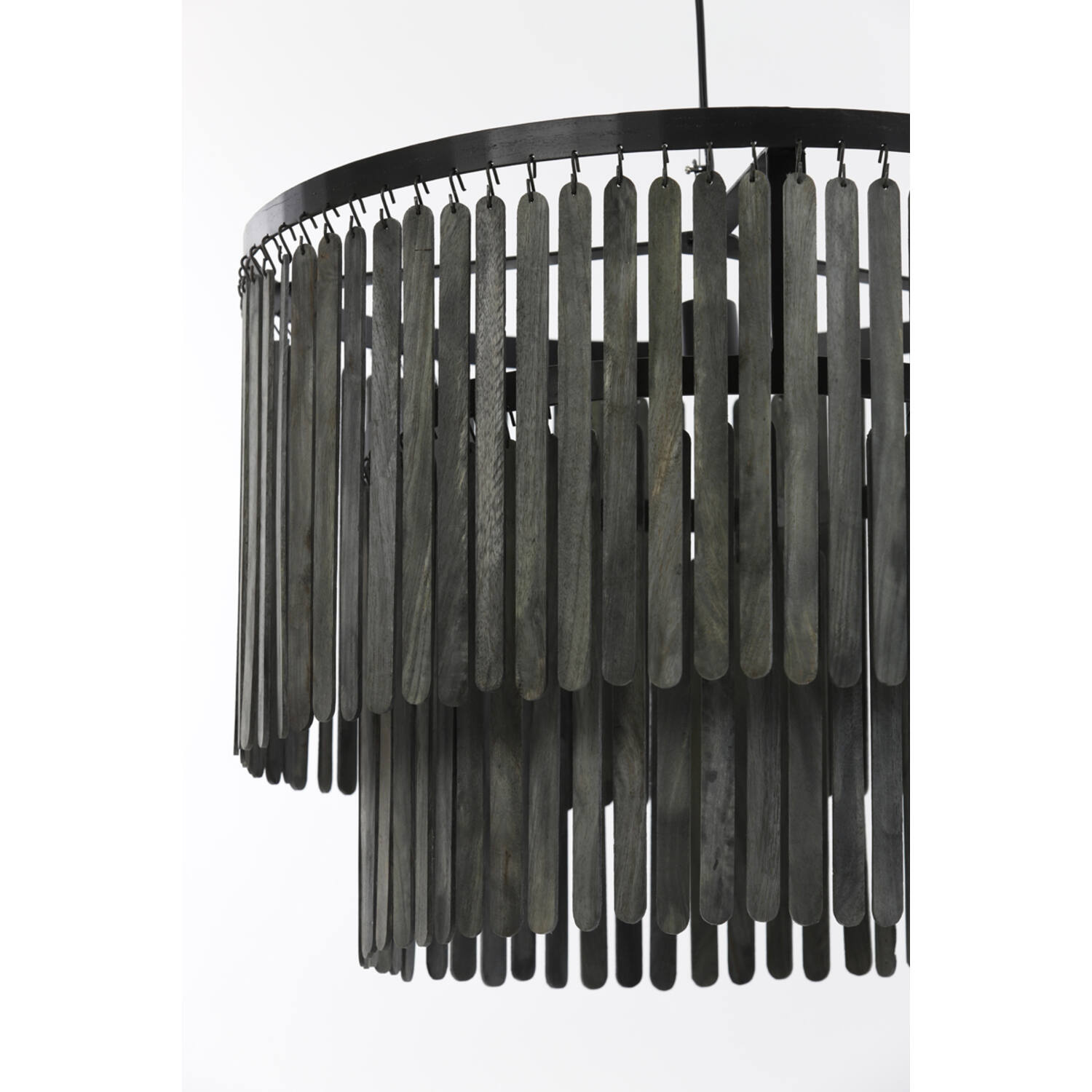 Light&Living Hanglamp Ø60x43 cm GULARO hout mat zwart