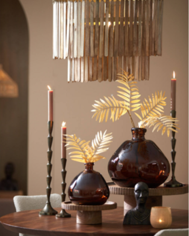 Light&Living Hanglamp Ø60x43 cm GULARO hout mat zwart