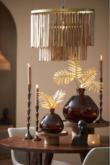 Light&Living Hanglamp Ø60x43 cm GULARO hout mat zwart