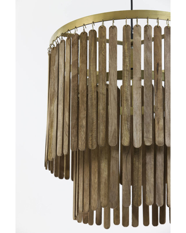 Light&Living Hanglamp Ø45x43 cm GULARO hout bruin+brons