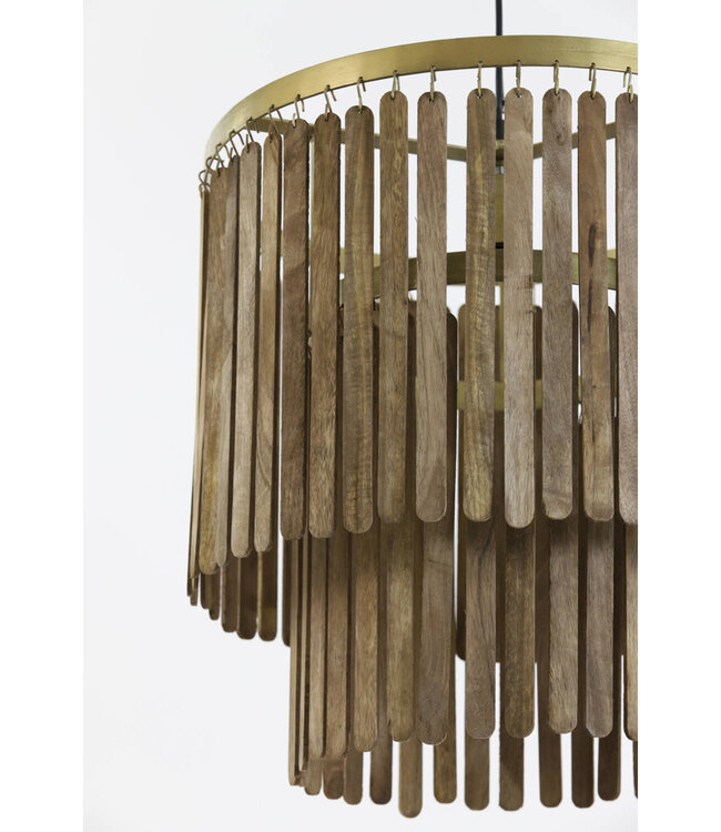 Light&Living Hanglamp Ø45x43 cm GULARO hout bruin+brons