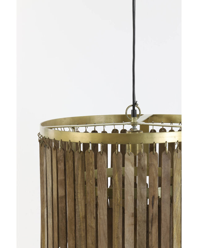 Light&Living Hanglamp Ø45x43 cm GULARO hout bruin+brons