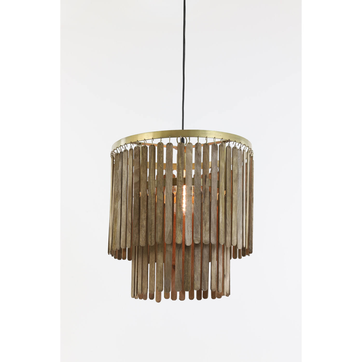 Light&Living Hanglamp Ø45x43 cm GULARO hout bruin+brons
