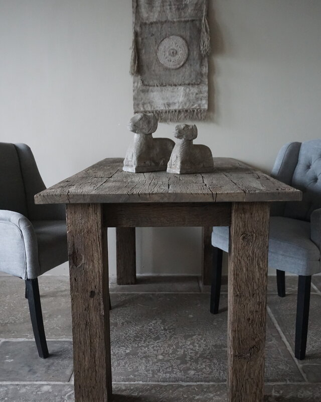 Rene Houtman Eetkamertafel Liedi Geborsteld Oud Eikenhout - Kies Maat