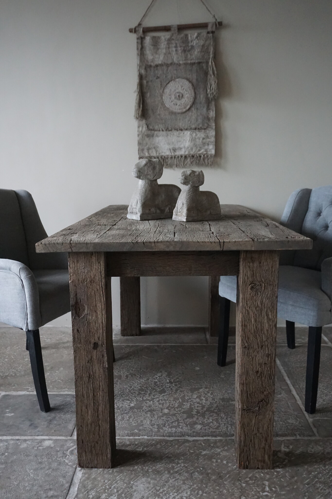 Rene Houtman Eetkamertafel Liedi Geborsteld Oud Eikenhout - Kies Maat
