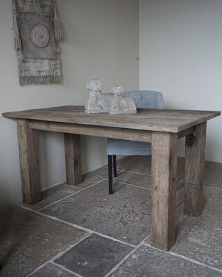 Rene Houtman Eetkamertafel Liedi Geborsteld Oud Eikenhout