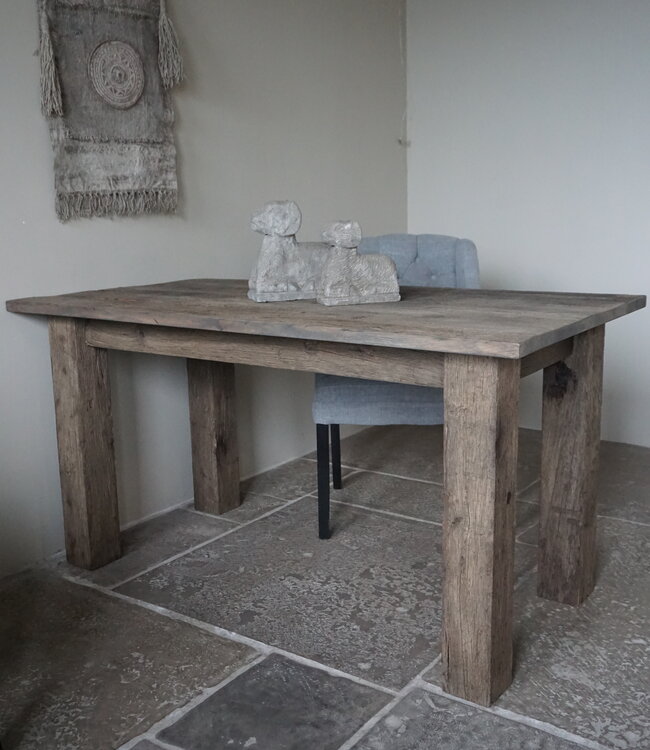 Rene Houtman Eetkamertafel Liedi Geborsteld Oud Eikenhout - Kies Maat