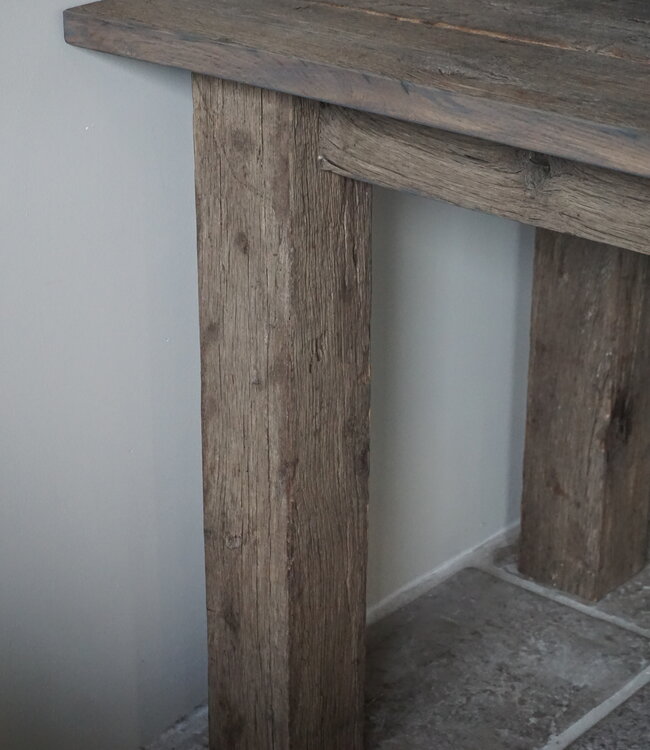 Rene Houtman Eetkamertafel Liedi Geborsteld Oud Eikenhout - Kies Maat