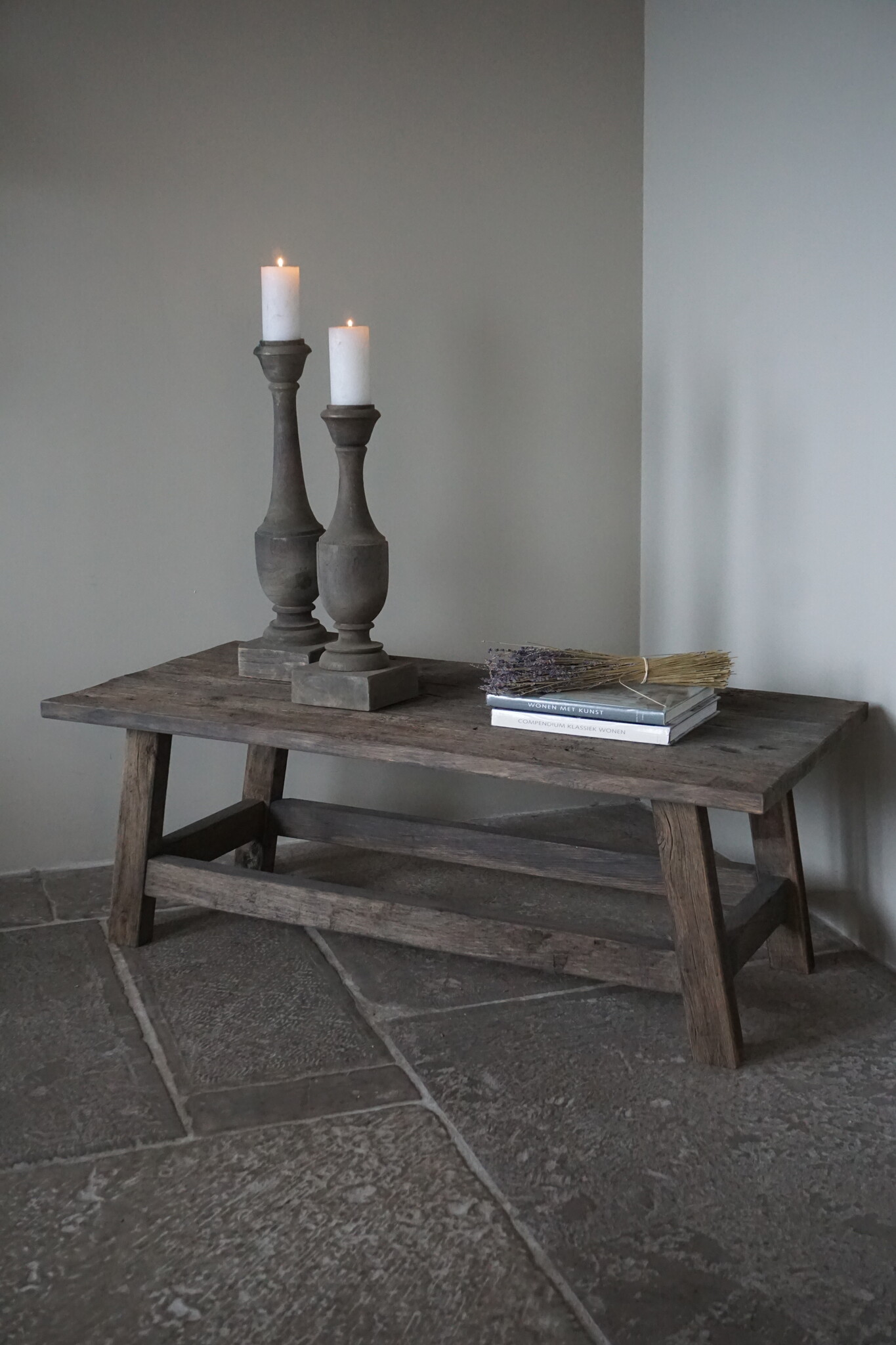 Rene Houtman Salontafel Liedi Geborsteld Oud Eikenhout - Kies Maat