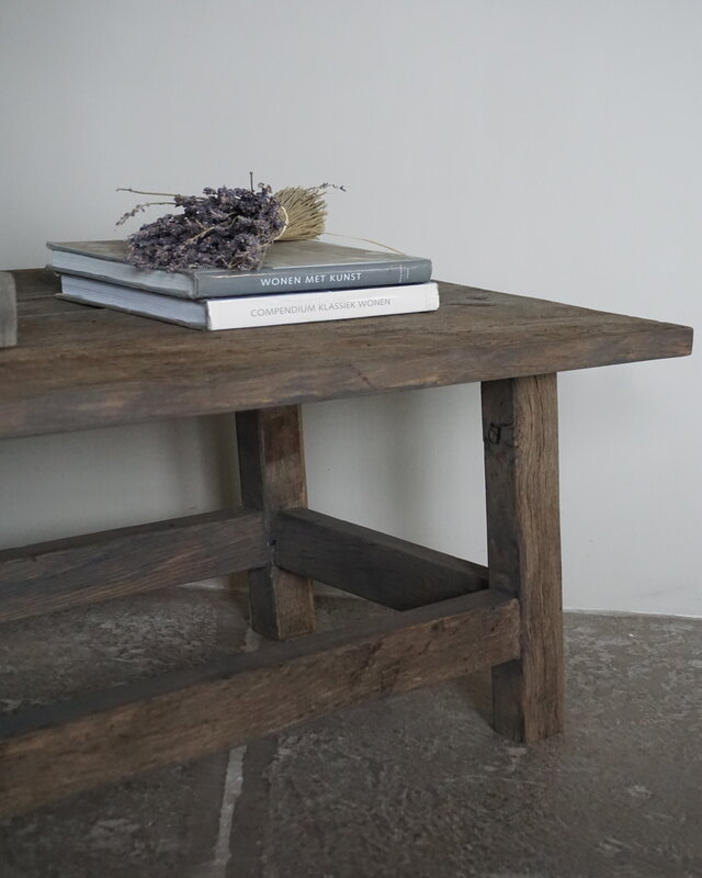 Rene Houtman Salontafel Liedi Geborsteld Oud Eikenhout - Kies Maat