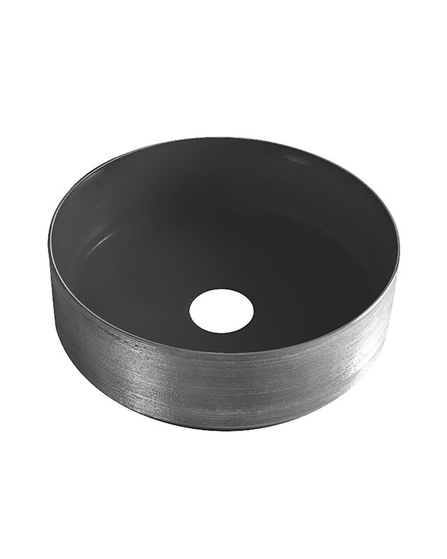 Wiesbaden Mondri Waskom 36x36 Cm Rond Gunmetal / Mat Zwart