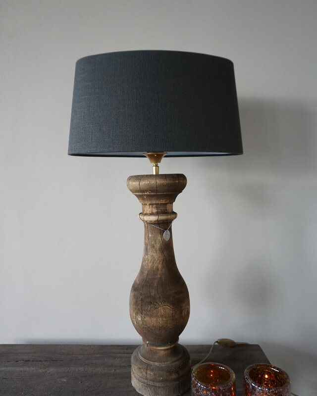 Rene Houtman Lampenkap Ovaal | Ø 40-22 cm | Linnen | Zwart