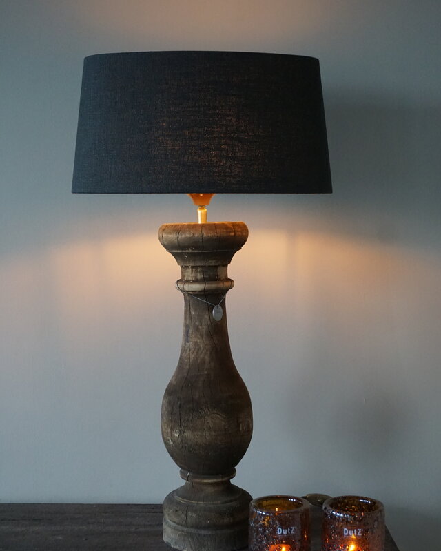Rene Houtman Lampenkap Ovaal | Ø 40-22 cm | Linnen | Zwart