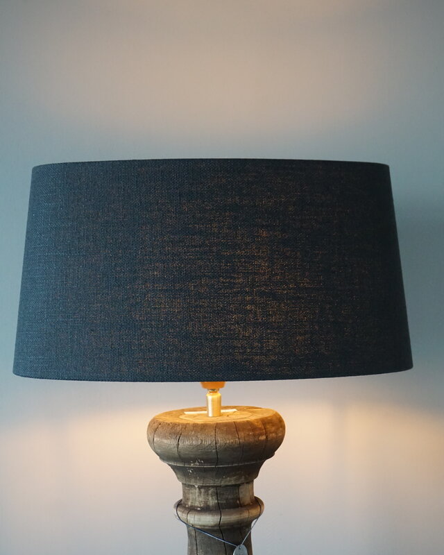 Rene Houtman Lampenkap Ovaal | Ø 40-22 cm | Linnen | Zwart