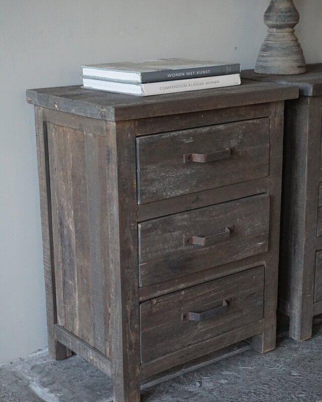 Rene Houtman Set Van 2 Nachtkastjes | Driftwood | 3 Lades