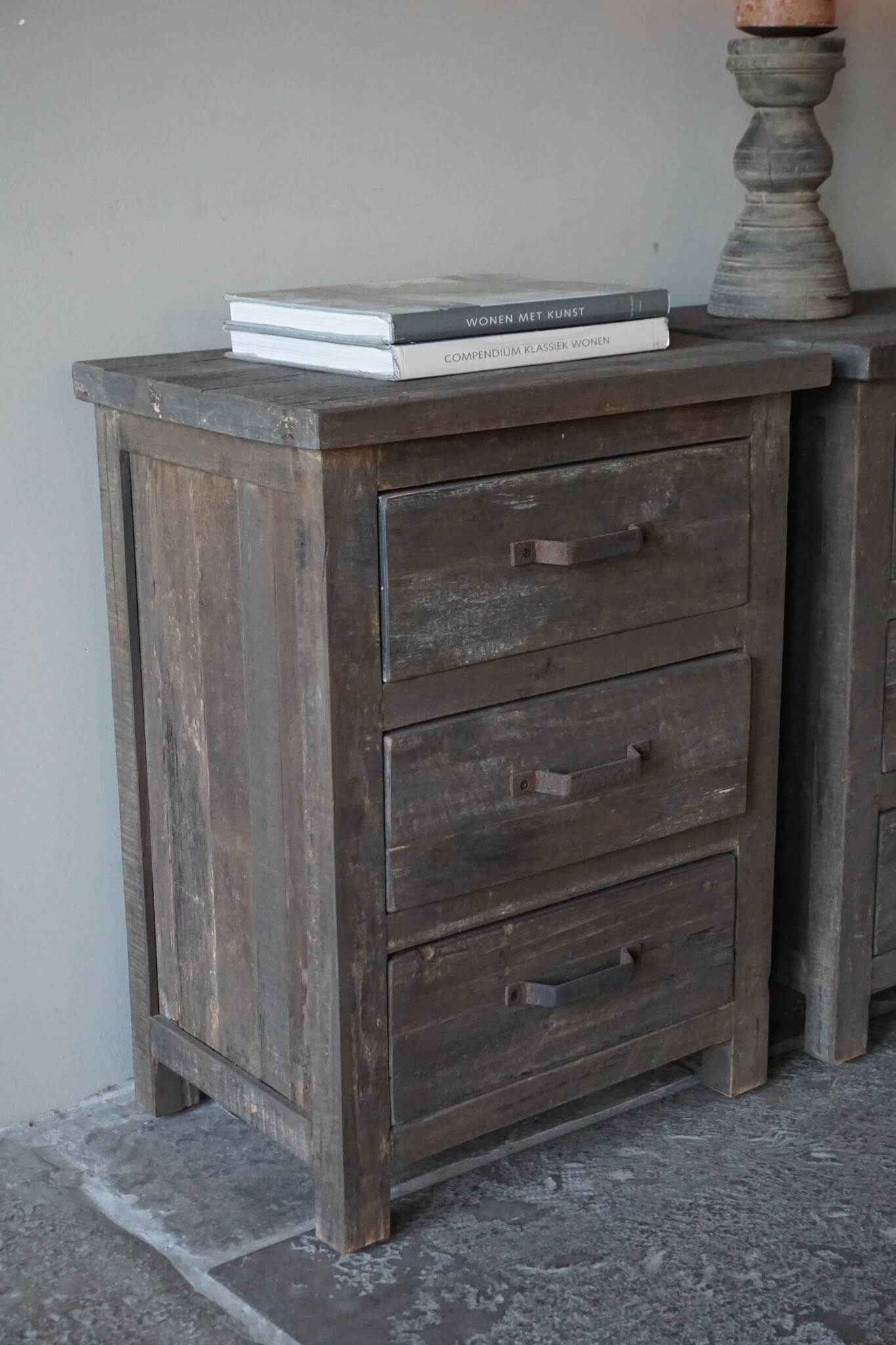 Rene Houtman Set Van 2 Nachtkastjes | Driftwood | 3 Lades