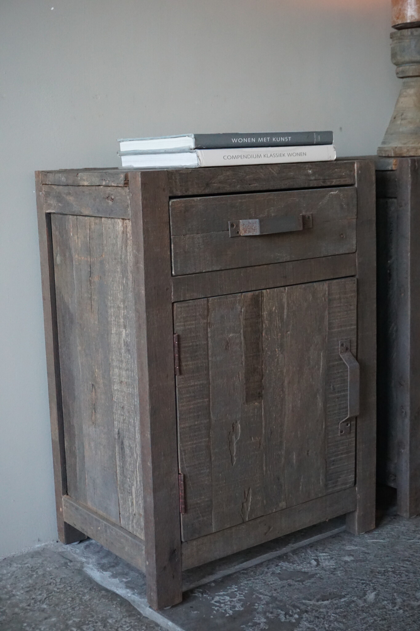 Rene Houtman Set Van 2 Nachtkastjes | Driftwood | 1 Deur 1 Lade