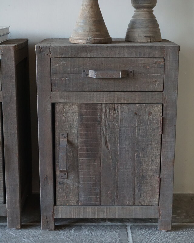 Rene Houtman Set Van 2 Nachtkastjes | Driftwood | 1 Deur 1 Lade