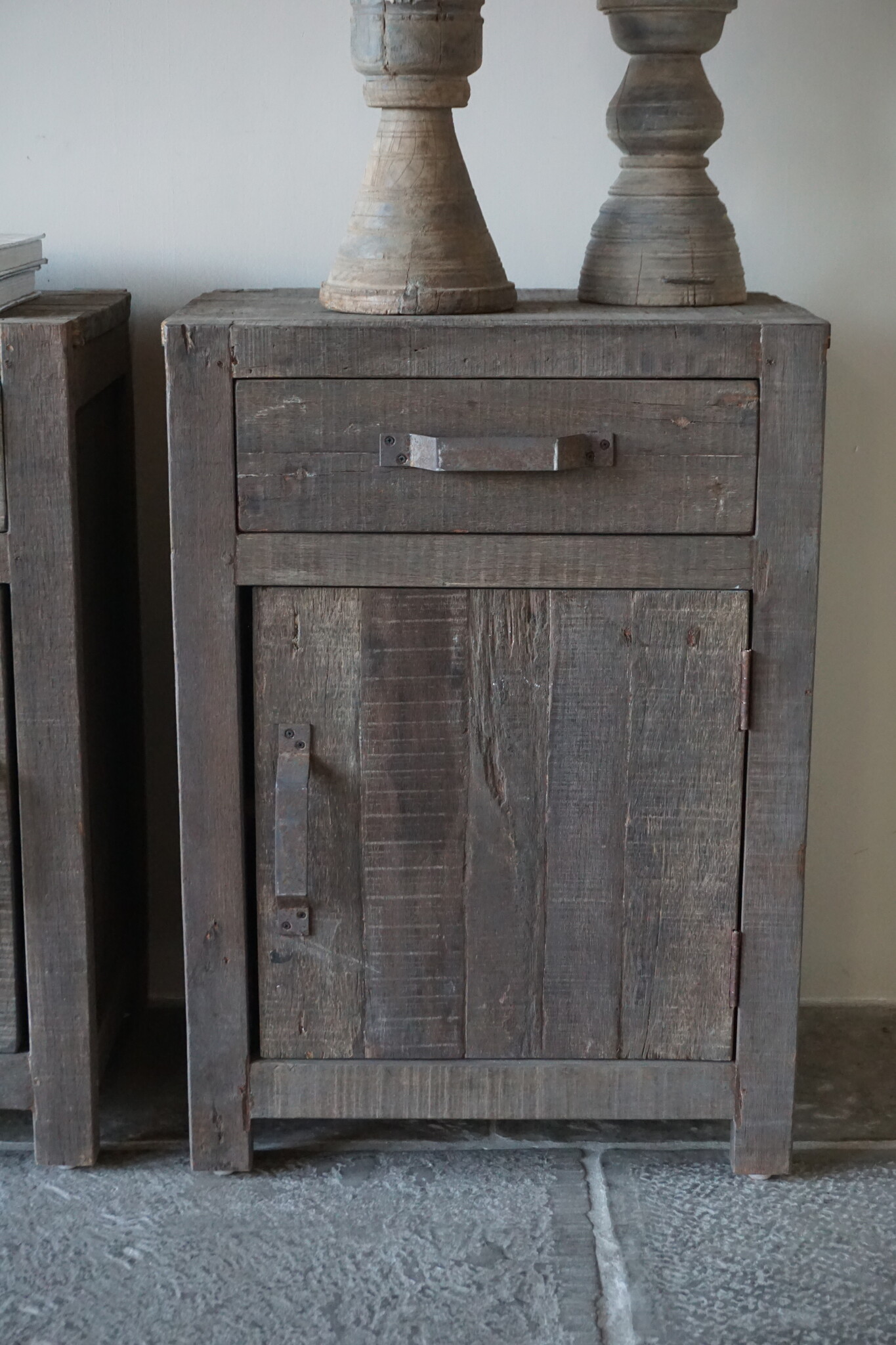 Rene Houtman Set Van 2 Nachtkastjes | Driftwood | 1 Deur 1 Lade