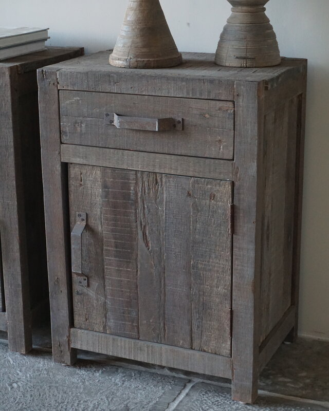 Rene Houtman Set Van 2 Nachtkastjes | Driftwood | 1 Deur 1 Lade
