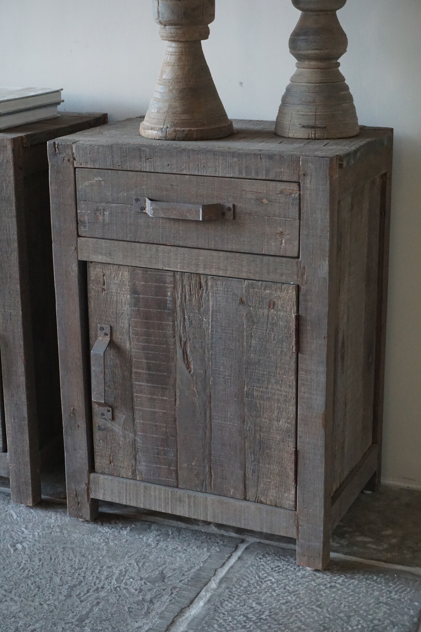 Rene Houtman Set Van 2 Nachtkastjes | Driftwood | 1 Deur 1 Lade