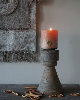 Rene Houtman Unieke Kandelaar | Oud Hout | H27 x D16 cm
