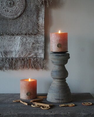 Rene Houtman Unieke Kandelaar | Oud Hout | H29 x D15 cm