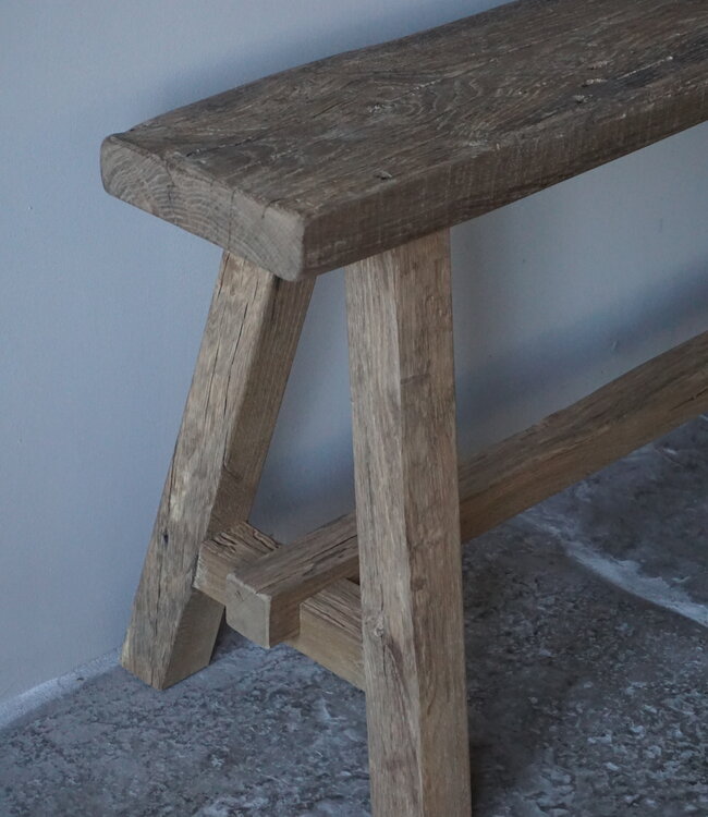 Rene Houtman Oud Eikenhouten Bankje | H46 x B100 x D18 cm