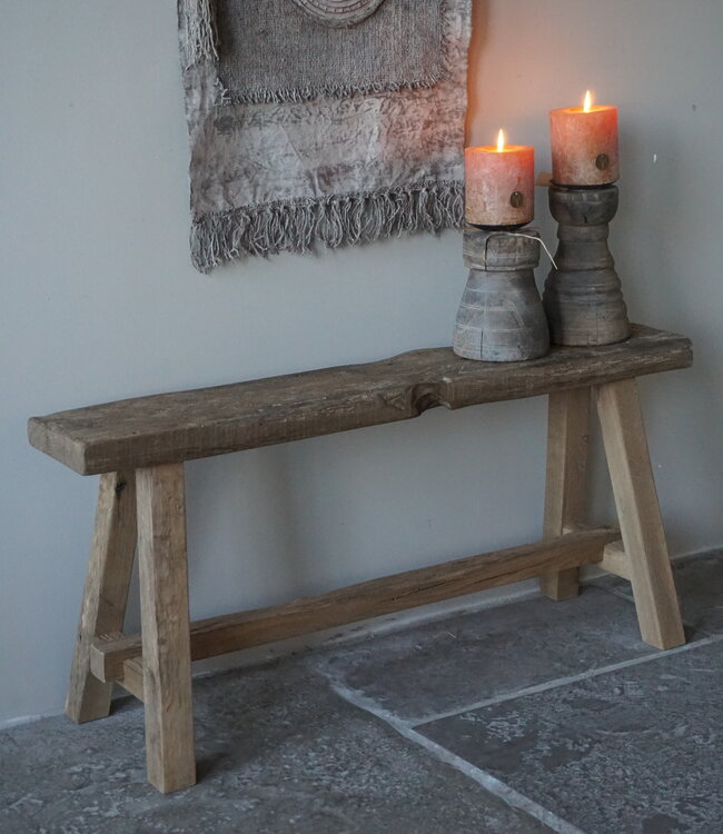 Rene Houtman Oud Eikenhouten Bankje | H46 x B100 x D18 cm