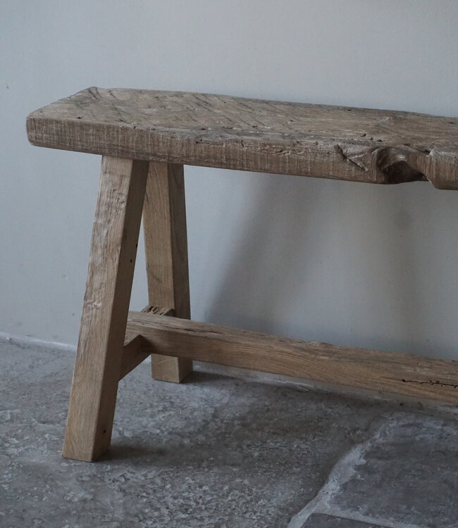 Rene Houtman Oud Eikenhouten Bankje | H46 x B100 x D18 cm