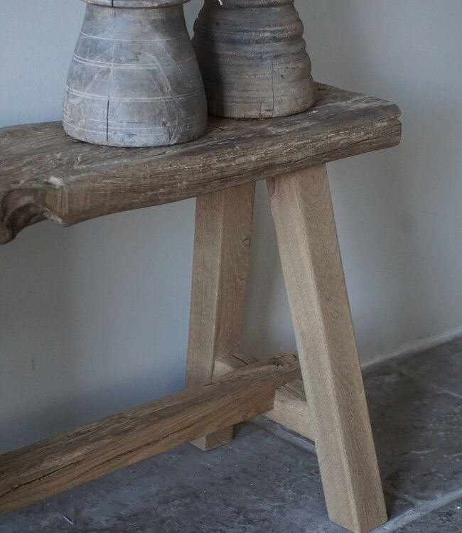 Rene Houtman Oud Eikenhouten Bankje | H46 x B100 x D18 cm