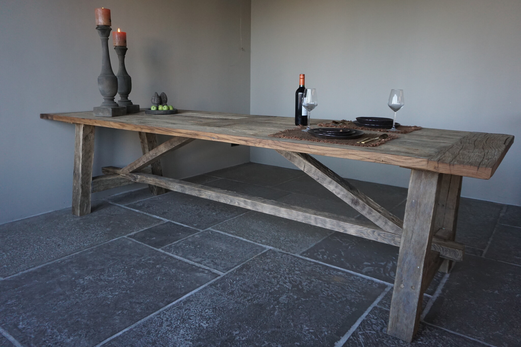 Rene Houtman Kloostertafel Massief Eikenhout | H78xB100xL300 cm