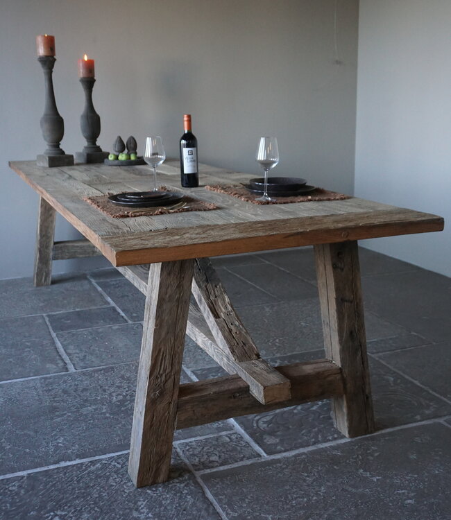 Rene Houtman Kloostertafel Massief Eikenhout | H78xB100xL300 cm