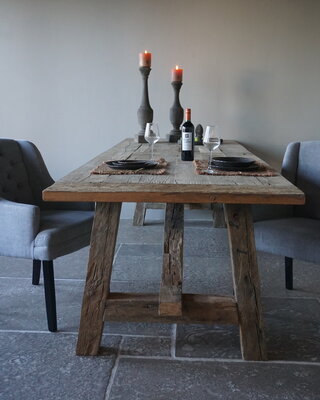 Rene Houtman Kloostertafel Massief Eikenhout | H78xB100xL300