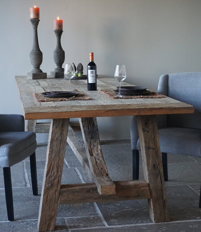 Rene Houtman Kloostertafel Massief Eikenhout | H78xB100xL300 cm