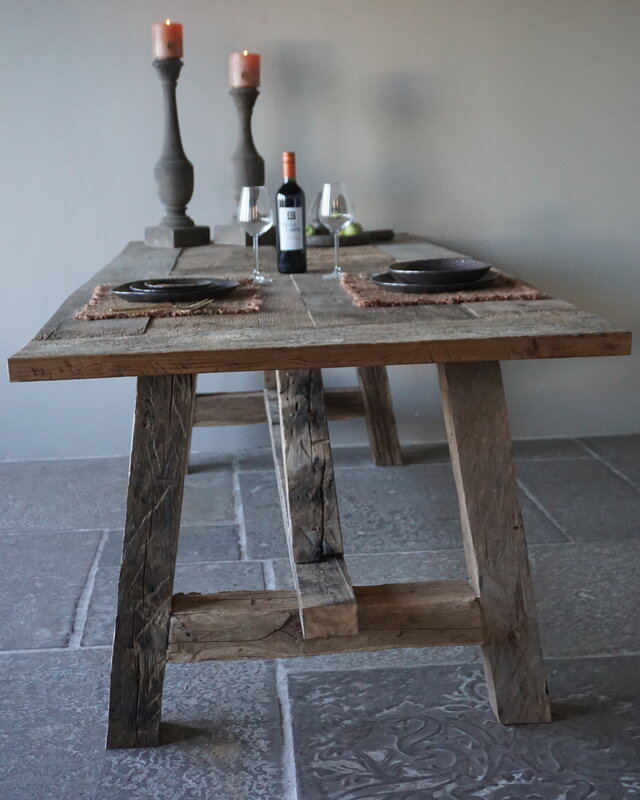 Rene Houtman Kloostertafel Massief Eikenhout | H78xB100xL250 cm