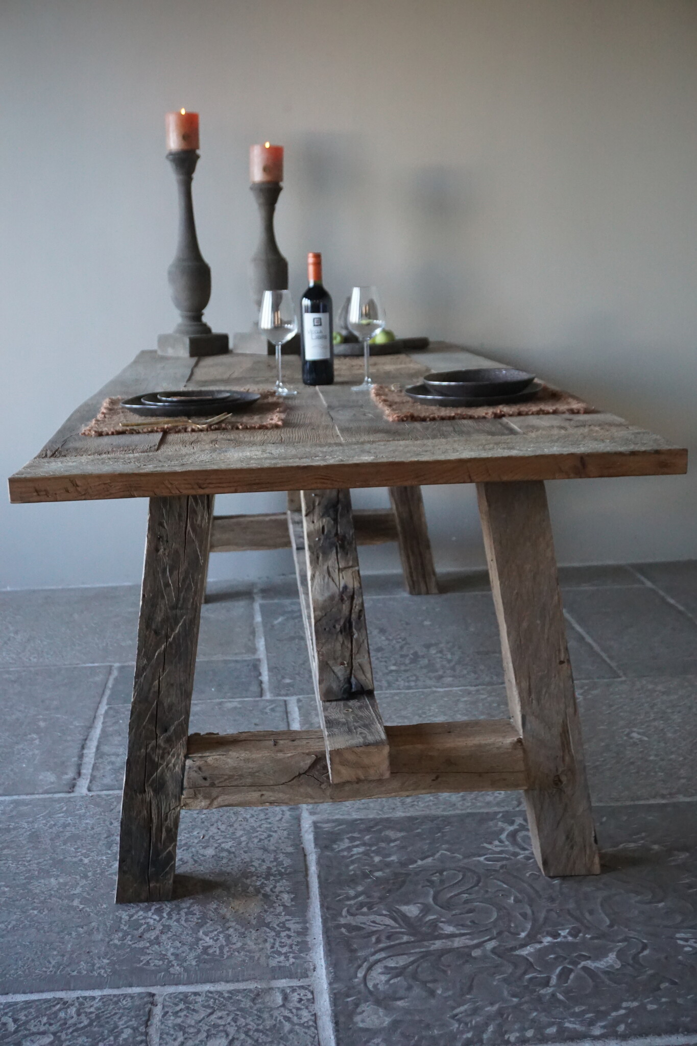 Rene Houtman Kloostertafel Massief Eikenhout | H78xB100xL250 cm