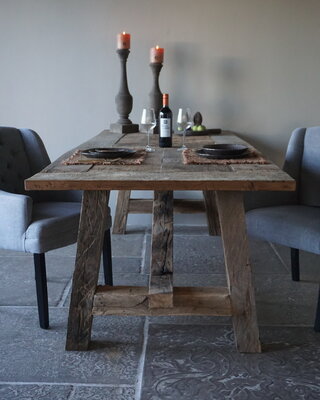 Rene Houtman Kloostertafel Massief Eikenhout | H78xB100xL250