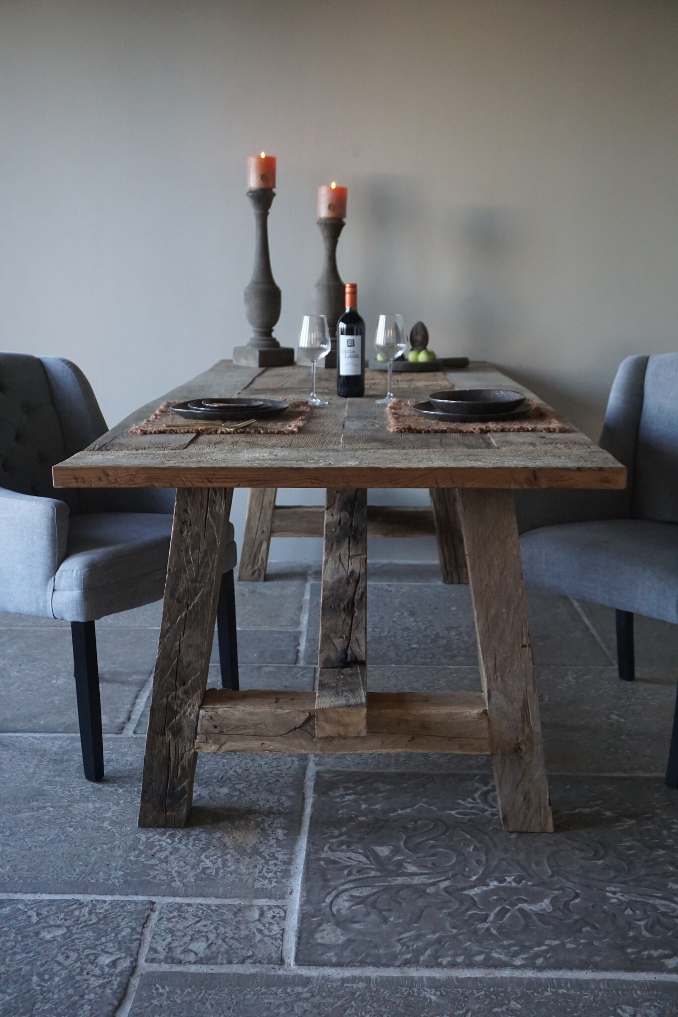 Rene Houtman Kloostertafel Massief Eikenhout | H78xB100xL250 cm