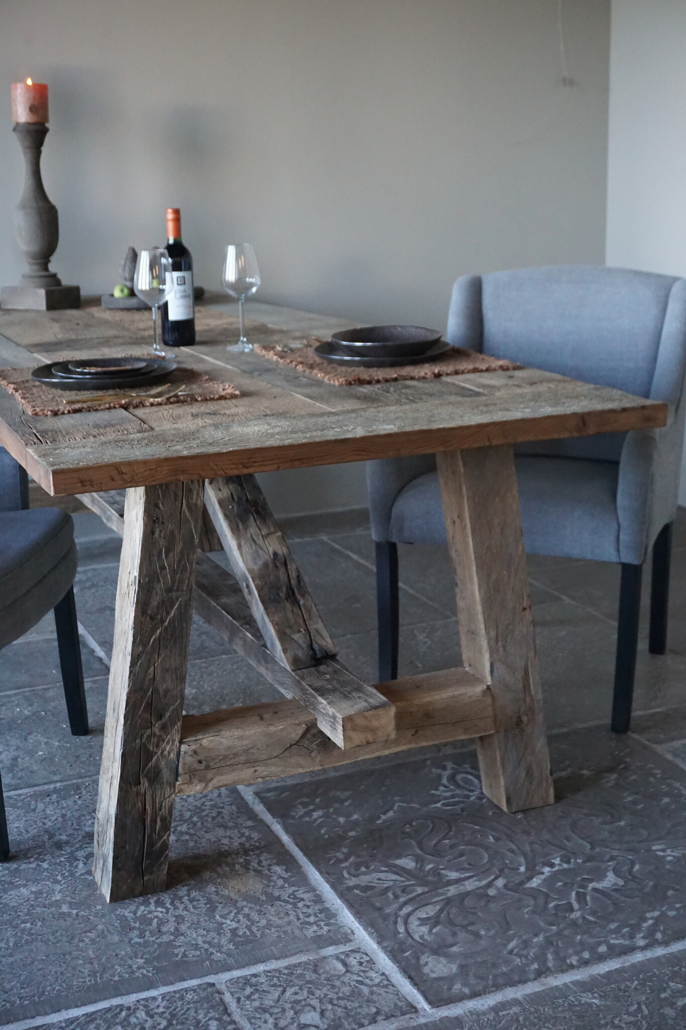Rene Houtman Kloostertafel Massief Eikenhout | H78xB100xL250 cm