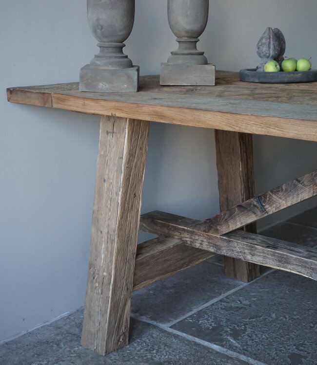 Rene Houtman Kloostertafel Massief Eikenhout | H78xB100xL250 cm