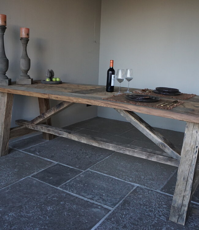 Rene Houtman Kloostertafel Massief Eikenhout | H78xB100xL250 cm