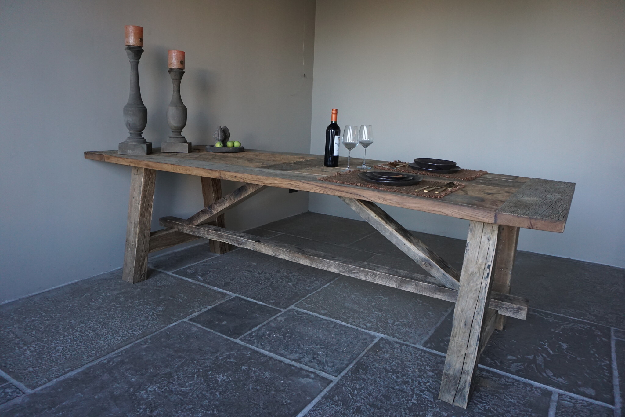 Rene Houtman Kloostertafel Massief Eikenhout | H78xB100xL250 cm