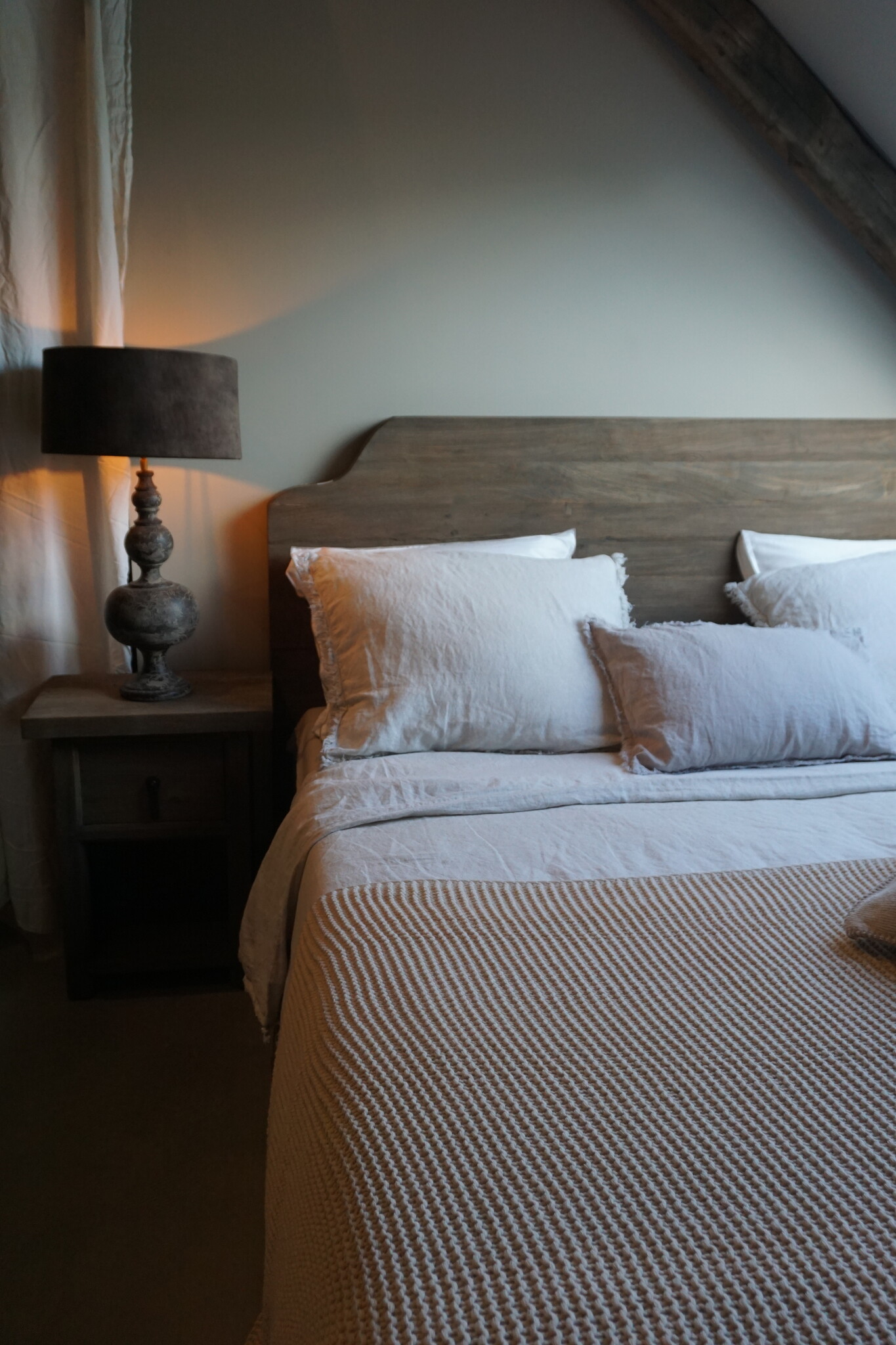 Rene Houtman Houten Hoofdbord Teakie + Boxspring + Bedrok