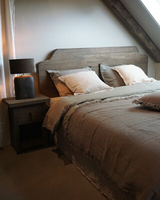 Rene Houtman Houten Hoofdbord Teakie + Boxspring + Bedrok