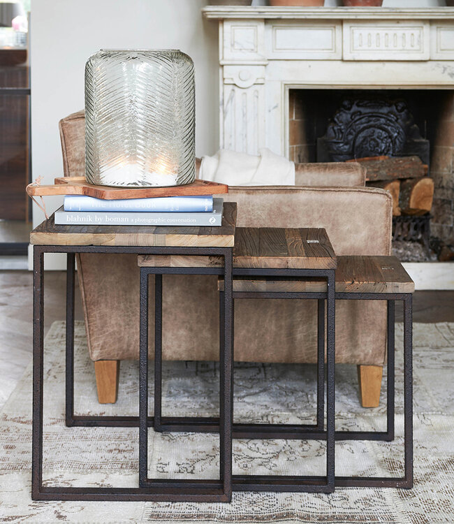 Rivièra Maison Bijzet Tafeltjes Shelter Island - Set van 3