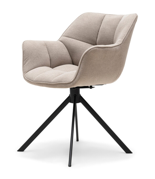 Rivièra Maison Draaibare Eetkamerstoel Carnaby - Licht Vlas