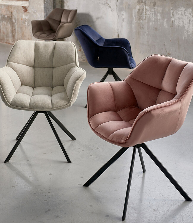 Rivièra Maison Draaibare Eetkamerstoel Carnaby - FabFlax