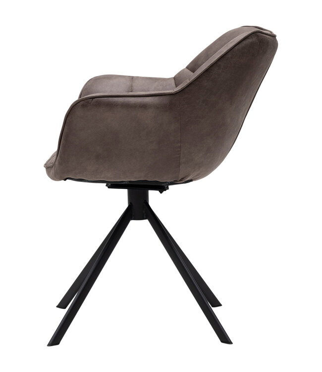 Rivièra Maison Draaibare Eetkamerstoel Carnaby Pellini - Coffee