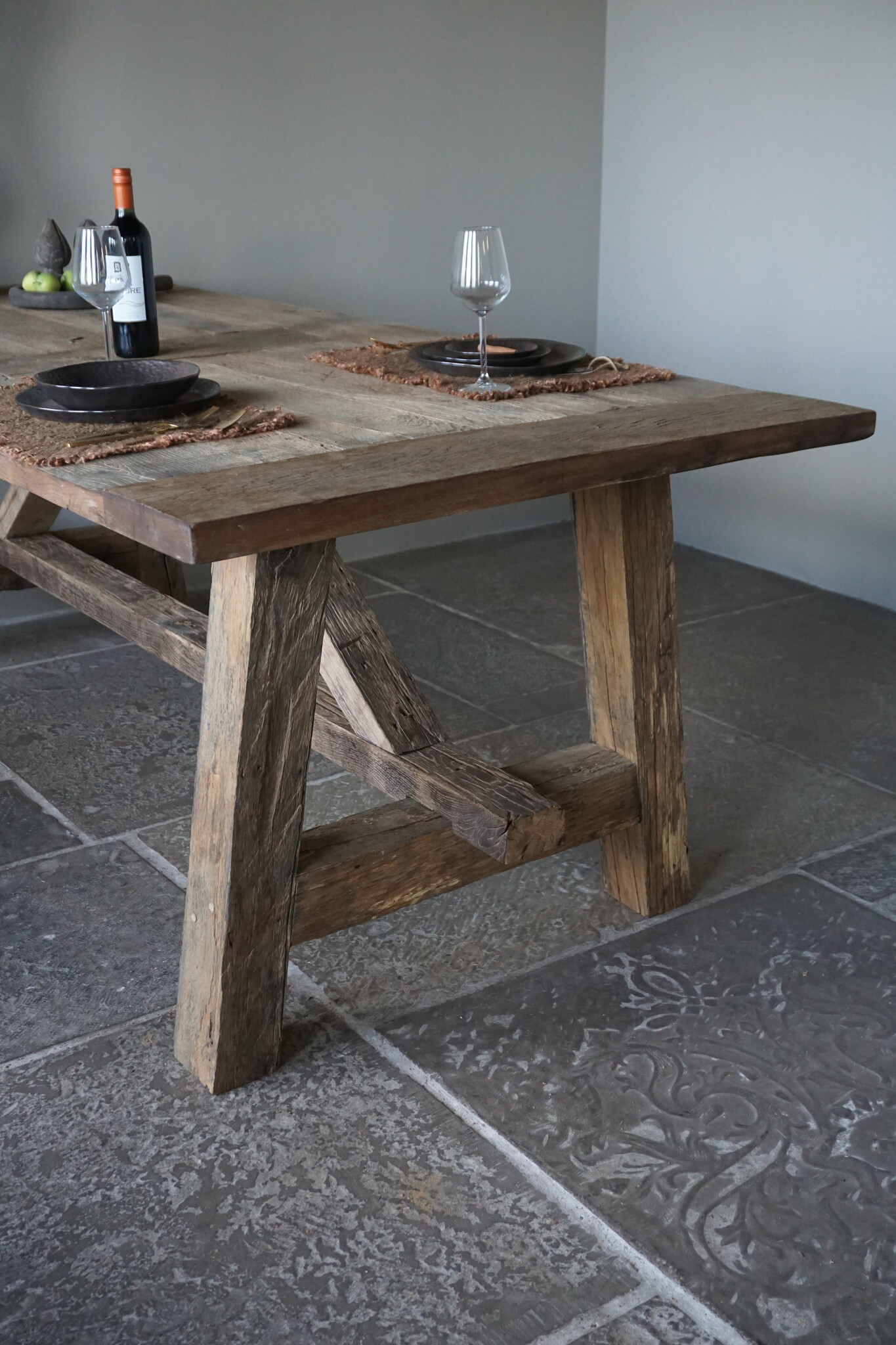 Rene Houtman Kloostertafel Massief Eikenhout | H79xB100xL220 cm